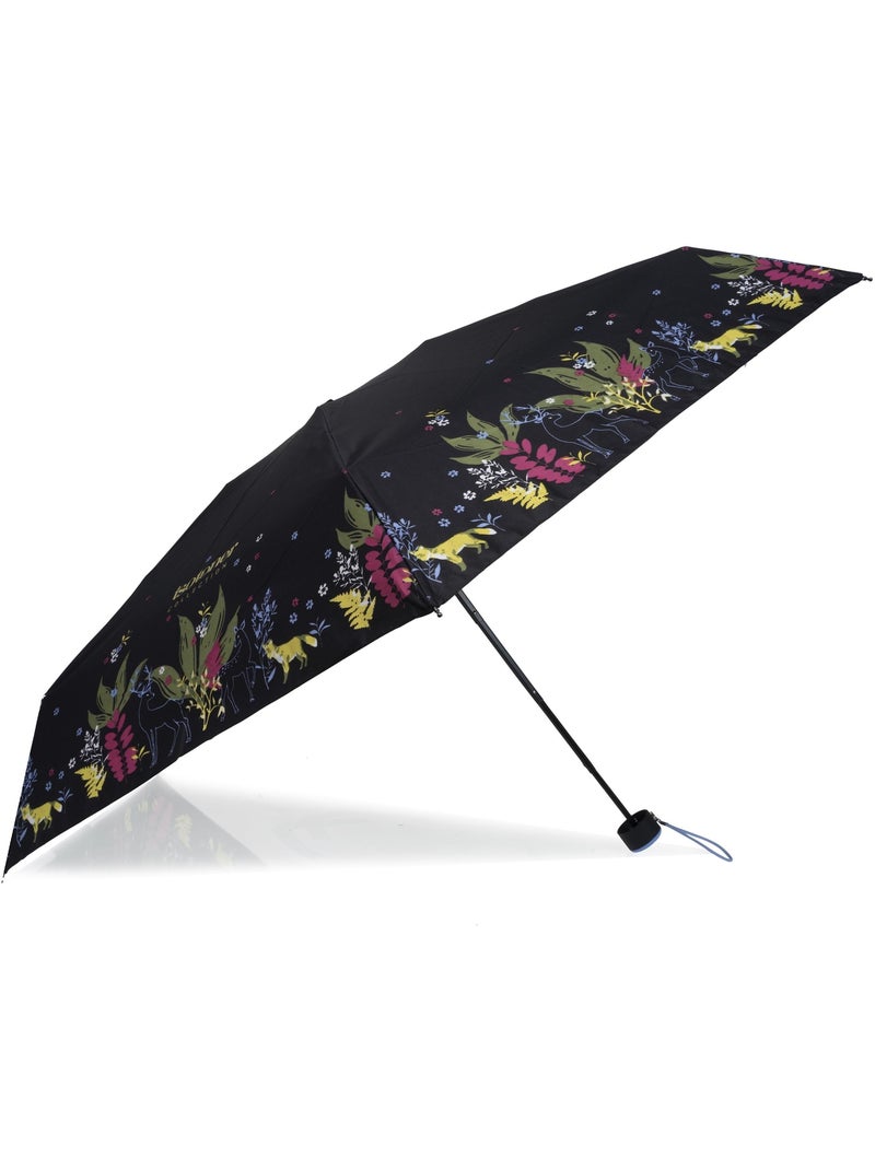 Ombrello compatta, solida, ultra idrorepellente, apertura manuale donna Nero Marrone Blu - Kiabi