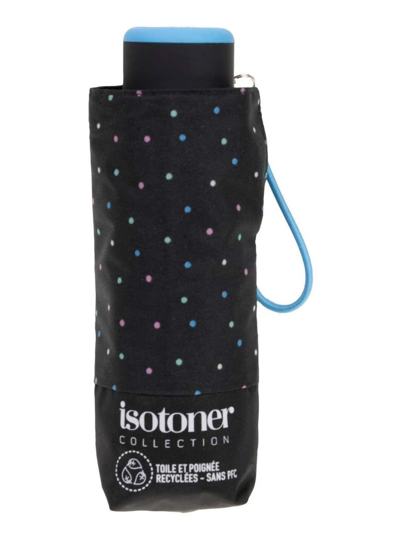 Ombrello compatto, solido, ultra idrorepellente, apertura manuale donna Isotoner Nero Rosa Blu - Kiabi