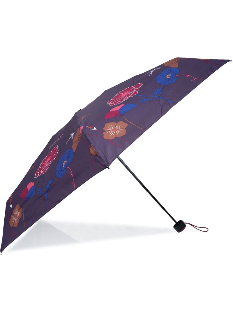 Ombrello compatto, solido, ultra idrorepellente, apertura manuale donna isotoner Viola/Corallo - Kiabi