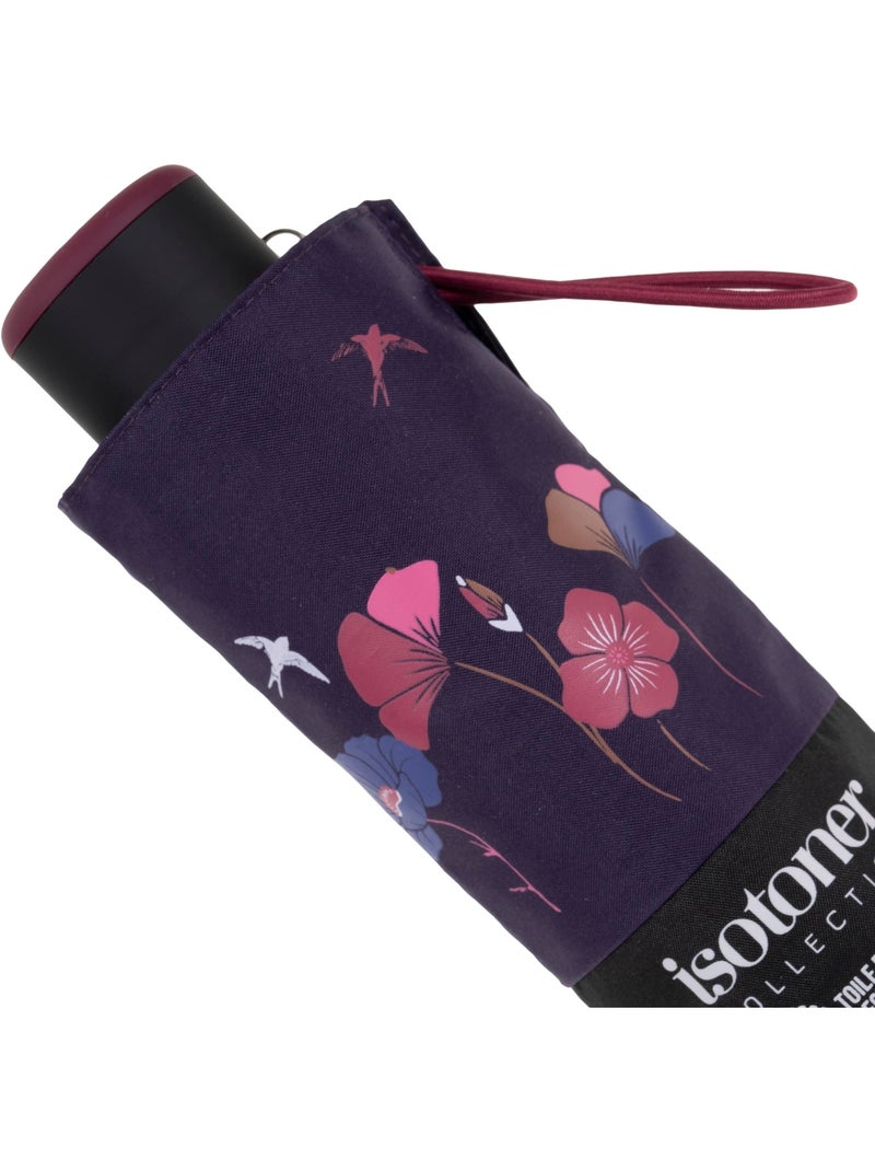 Ombrello compatto, solido, ultra idrorepellente, apertura manuale donna isotoner Viola/Corallo - Kiabi