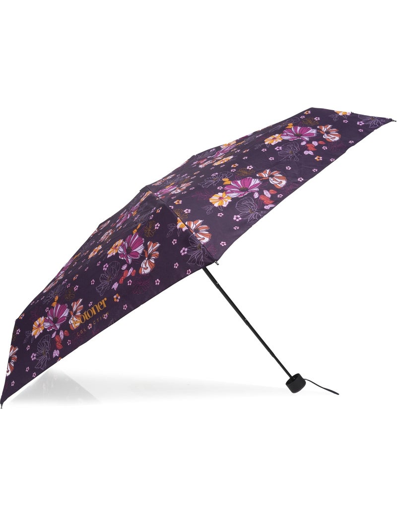 Ombrello compatto, solido, ultra idrorepellente, apertura manuale donna Viola prugna - Kiabi