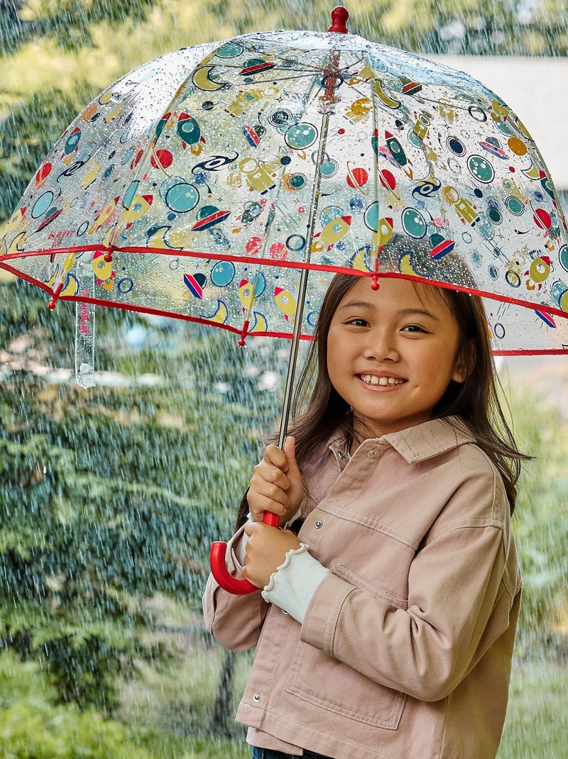 Ombrello coperchio trasparente, facile e sicuro da aprire bambina Isotoner Rosso - Kiabi