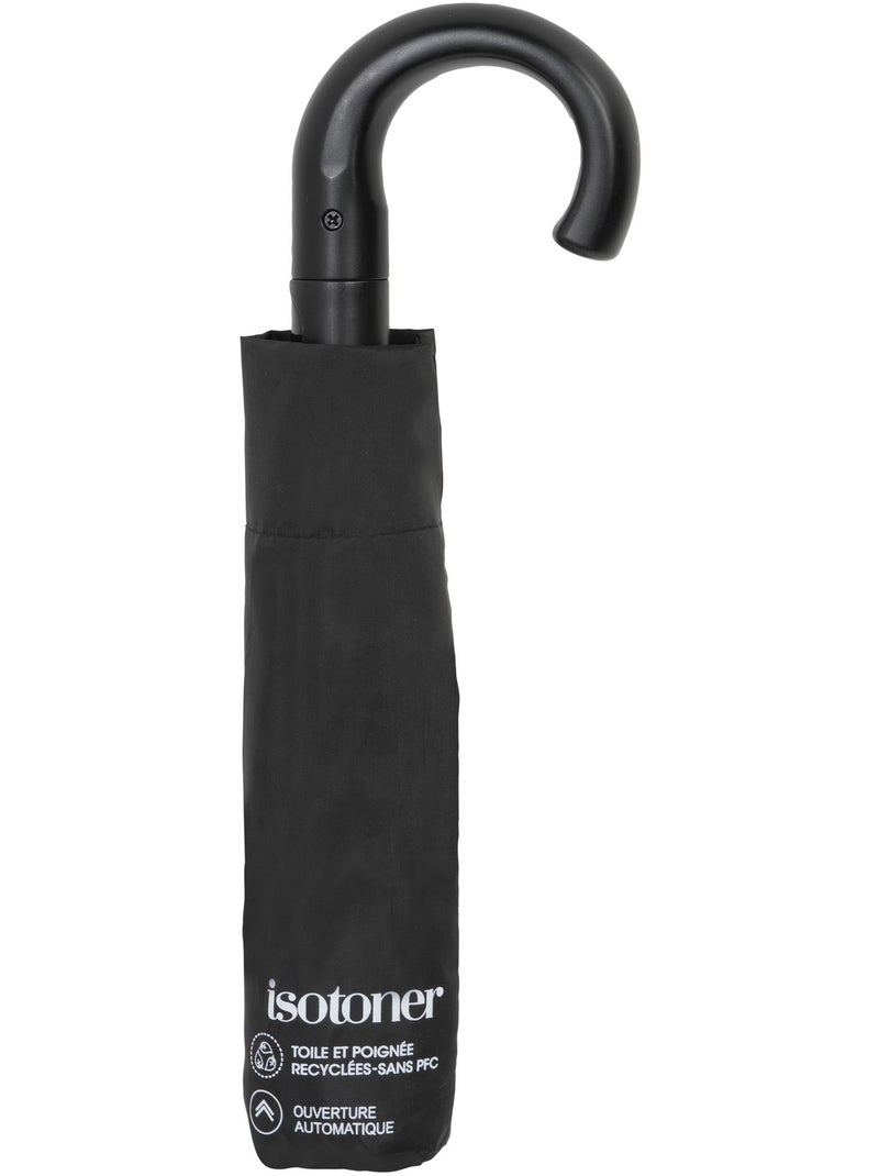 Ombrello manico ricurvo, robusto, idrorepellente, con apertura automatica unisex adulto isotoner Nero - Kiabi