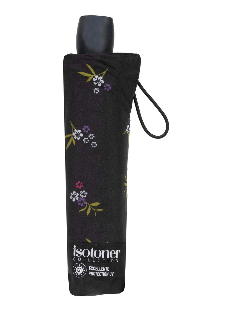 Ombrello prezzo basso, solido e ultra idrorepellente donna Isotoner Nero Viola Bianco - Kiabi