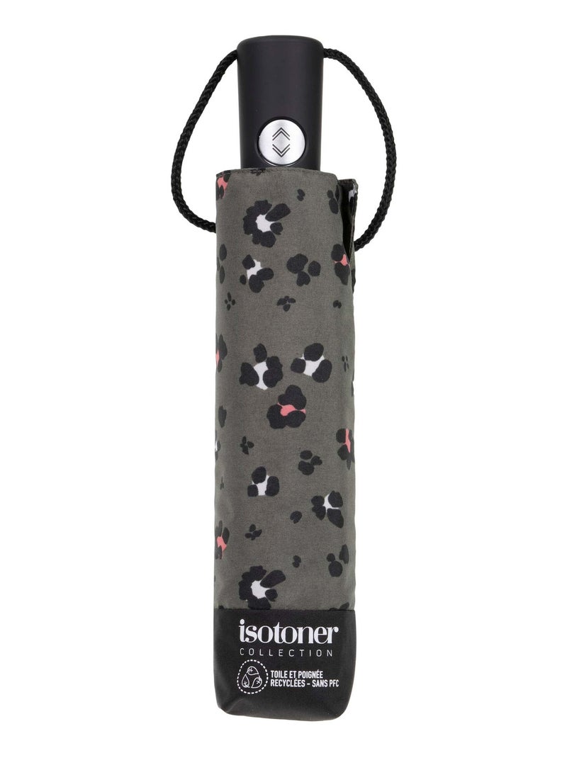 Ombrello robusto, ultra idrorepellente, con funzione di apertura/chiusura donna Isotoner Nero Cachi Bianco - Kiabi