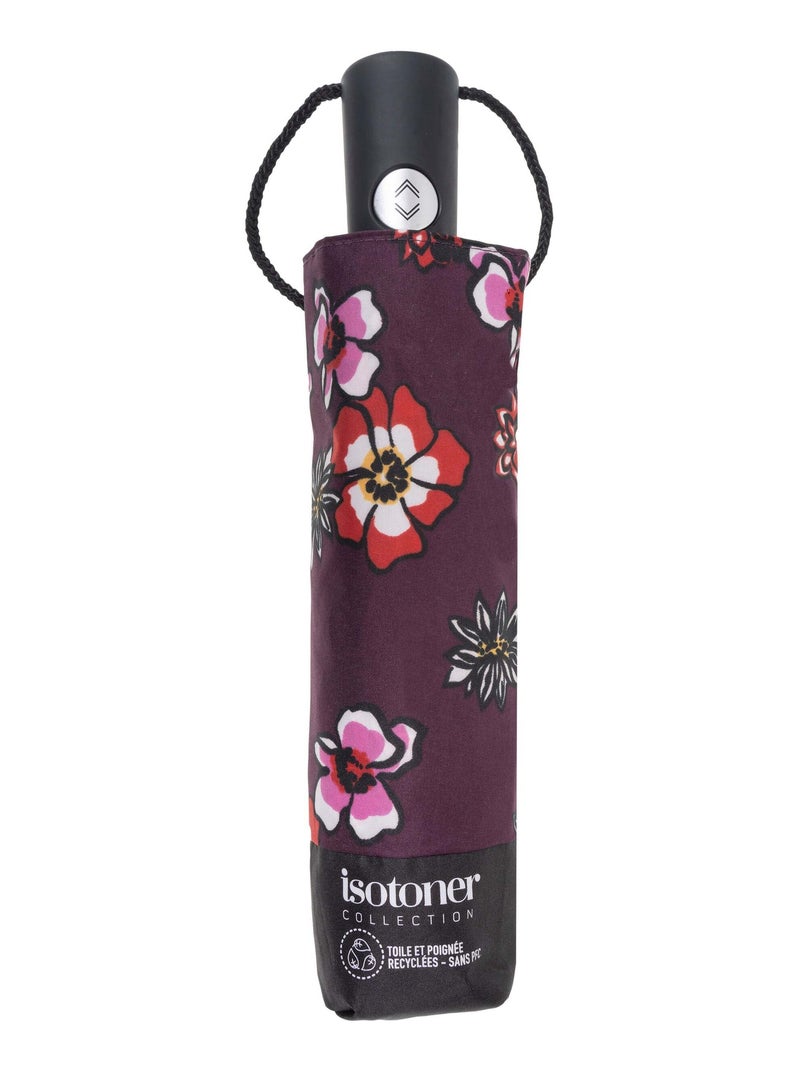 Ombrello robusto, ultra idrorepellente, con funzione di apertura/chiusura donna Isotoner Viola melanzana - Kiabi
