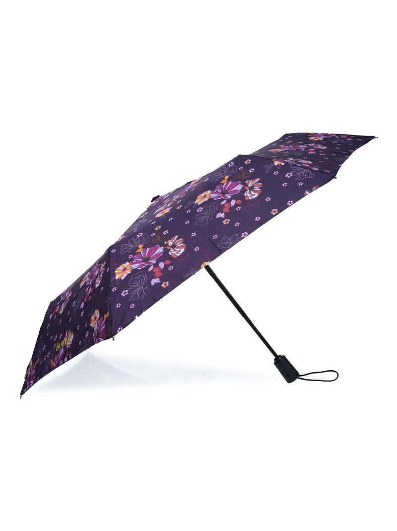 Ombrello robusto, ultra idrorepellente, con funzione di apertura/chiusura donna Isotoner Viola/Corallo - Kiabi