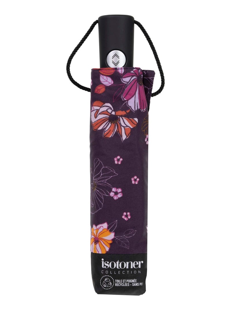 Ombrello robusto, ultra idrorepellente, con funzione di apertura/chiusura donna Isotoner Viola/Corallo - Kiabi