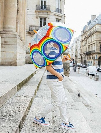 Ombrello trasparente per bambini, arcobaleno - SMATI
