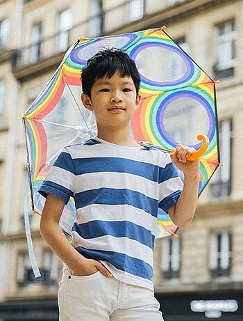 Ombrello trasparente per bambini, arcobaleno - SMATI