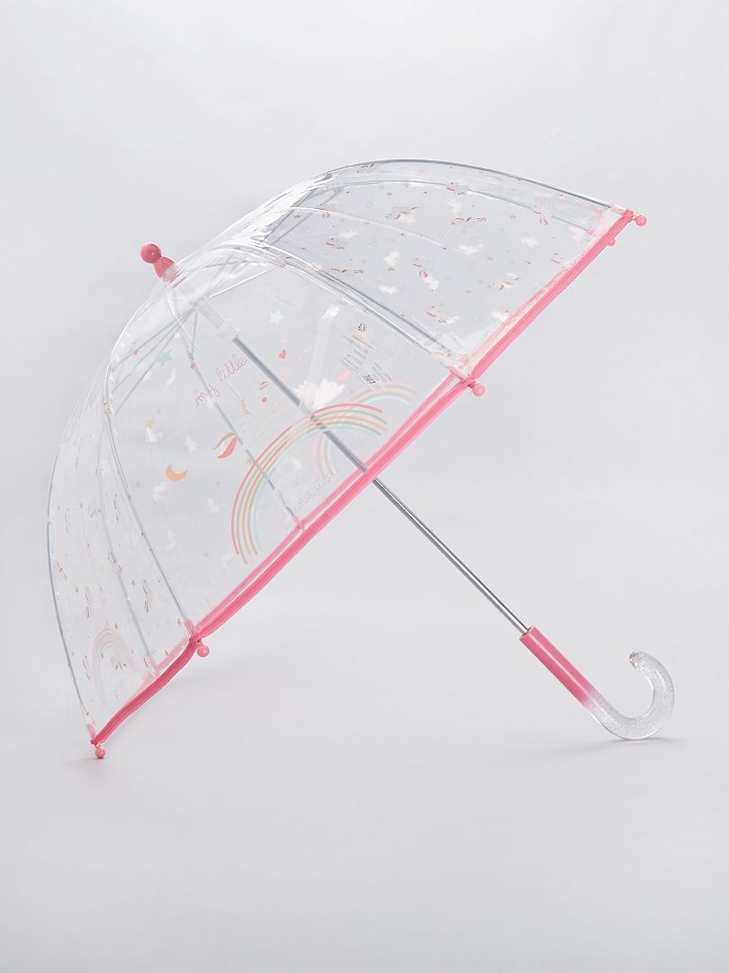 Ombrello trasparente 'Unicorno' ROSA - Kiabi