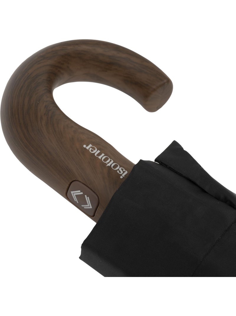 Ombrello xtra solide, comoda impugnatura ricurva, automatica unisex adulto isotoner Nero - Kiabi