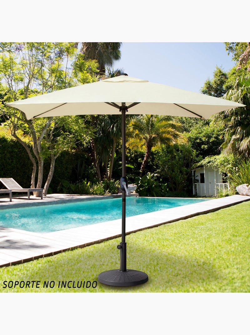 Ombrellone da balcone 200x120 cm palo in alluminio aktive giardino Crema - Kiabi