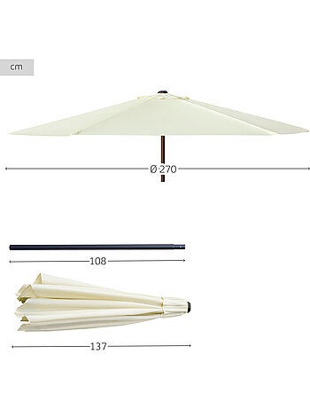Ombrellone da giardino e terrazza Ø270 cm con protezione UV50 Aktive