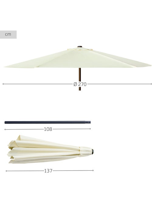 Ombrellone da giardino e terrazza Ø270 cm con protezione UV50 Aktive - Kiabi