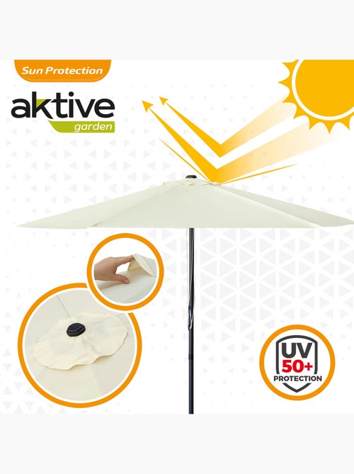 Ombrellone da giardino esagonale Ø270 cm con doppio sistema di carrucole Aktive - Kiabi