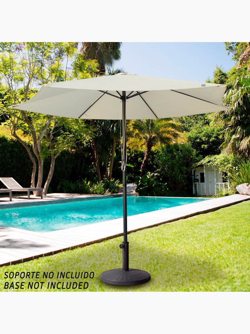 Ombrellone da giardino esagonale Ø300 cm con doppio sistema di carrucole Aktive Crema - Kiabi