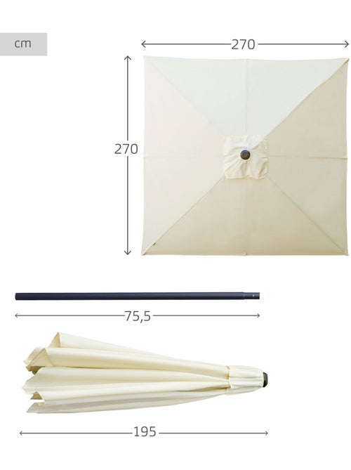Ombrellone da giardino quadrato 270x270 cm inclinabile Aktive - Kiabi