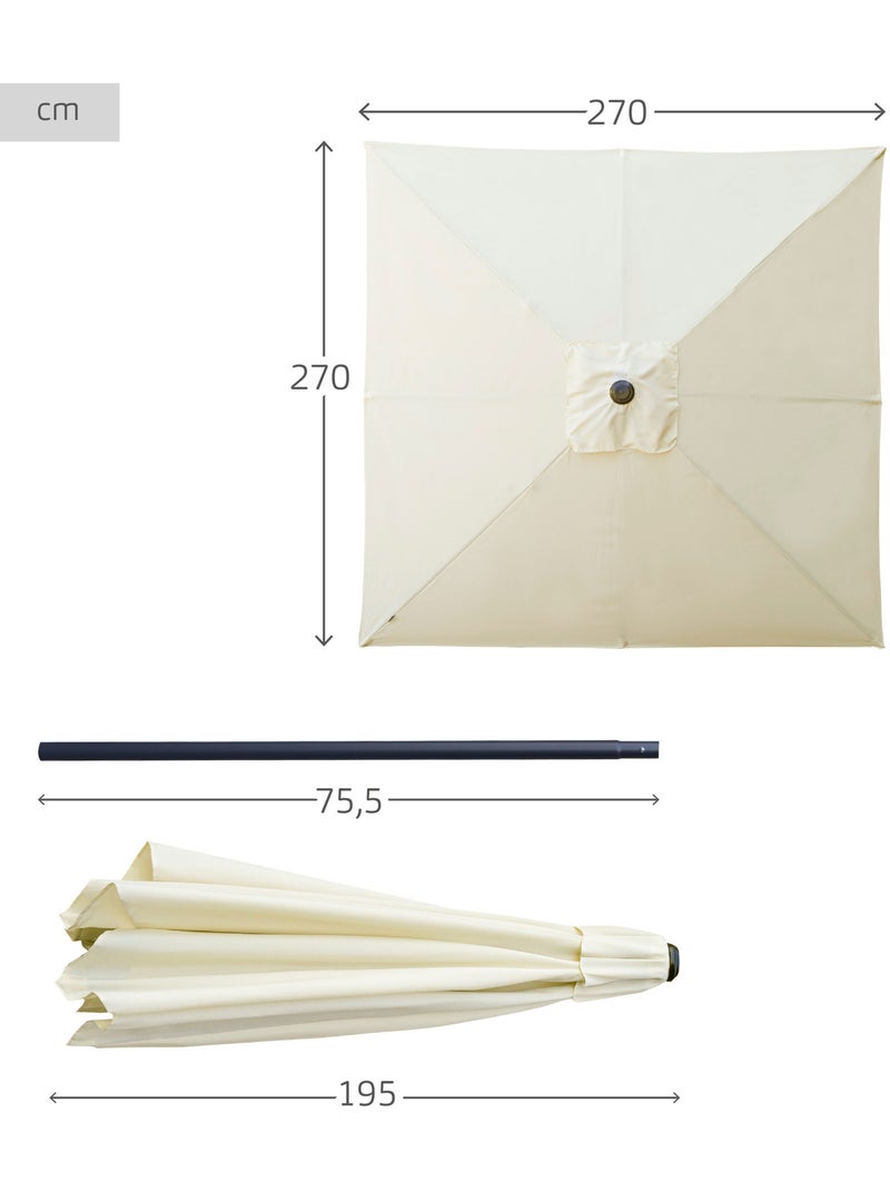Ombrellone da giardino quadrato 270x270 cm inclinabile Aktive Crema - Kiabi