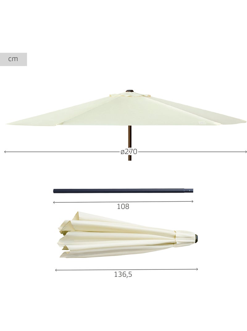 Ombrellone esagonale 270 cm palo alluminio aktive giardino Crema - Kiabi
