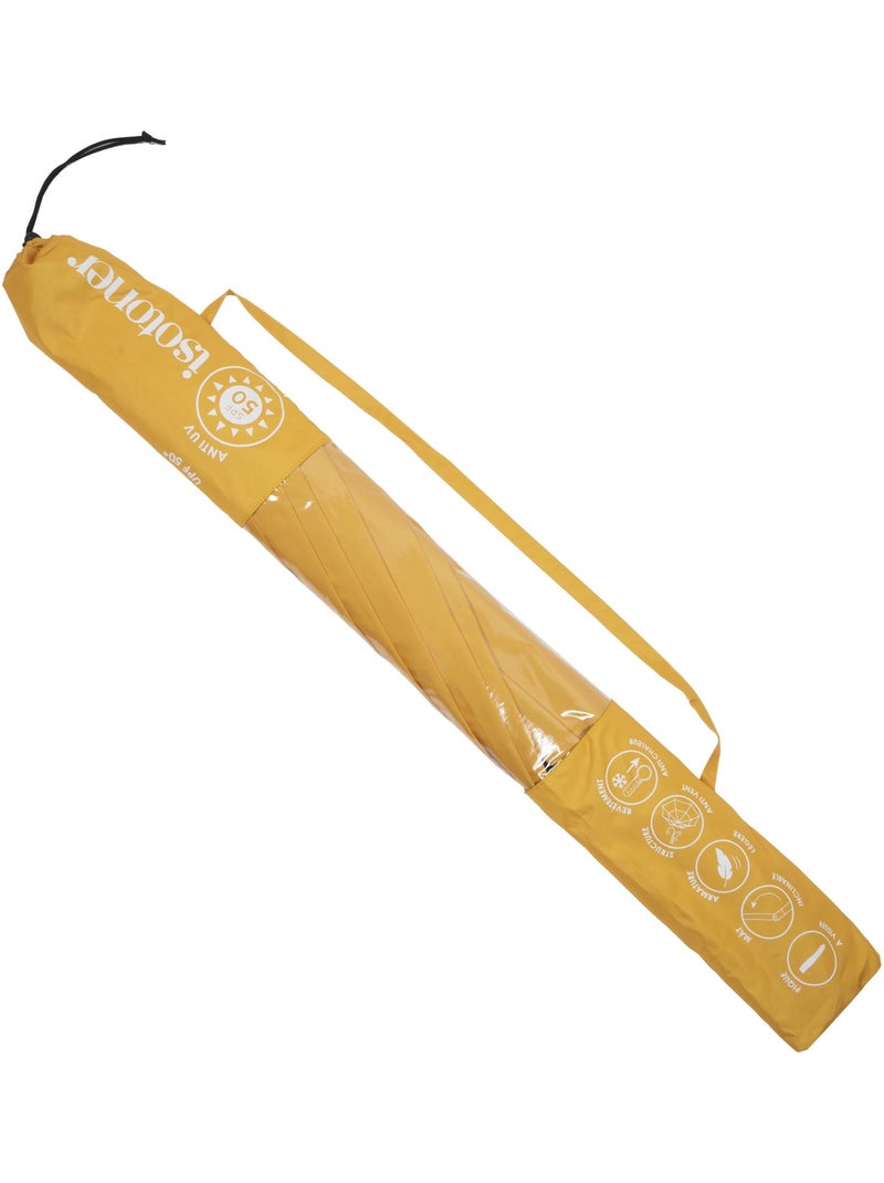 Ombrellone giallo, Arco di 180 cm - Anti-UV UPF50+ - Struttura antivento Giallo - Kiabi