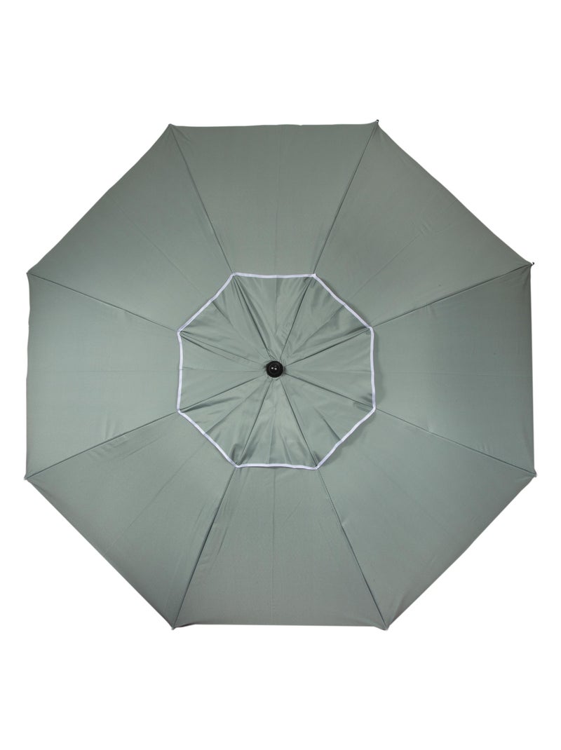 Ombrellone Khaki, Arco di 180 cm - Anti-UV UPF50+ - Struttura antivento Cachi - Kiabi