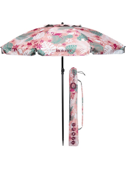 Ombrellone Tropical Flowers, Arco di 180 cm - Anti-UV UPF50+ - Struttura antivento - Kiabi