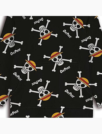 One Piece - Plaid in pile per adulti con cappuccio - Coperta con maniche (taglie S a L)
