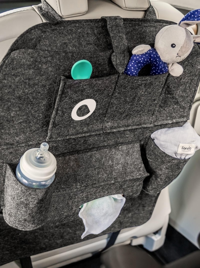 Organizer per seggiolino auto 2 in 1 - LIONELO - 7 tasche di diverse dimensioni Bianco Grigio - Kiabi