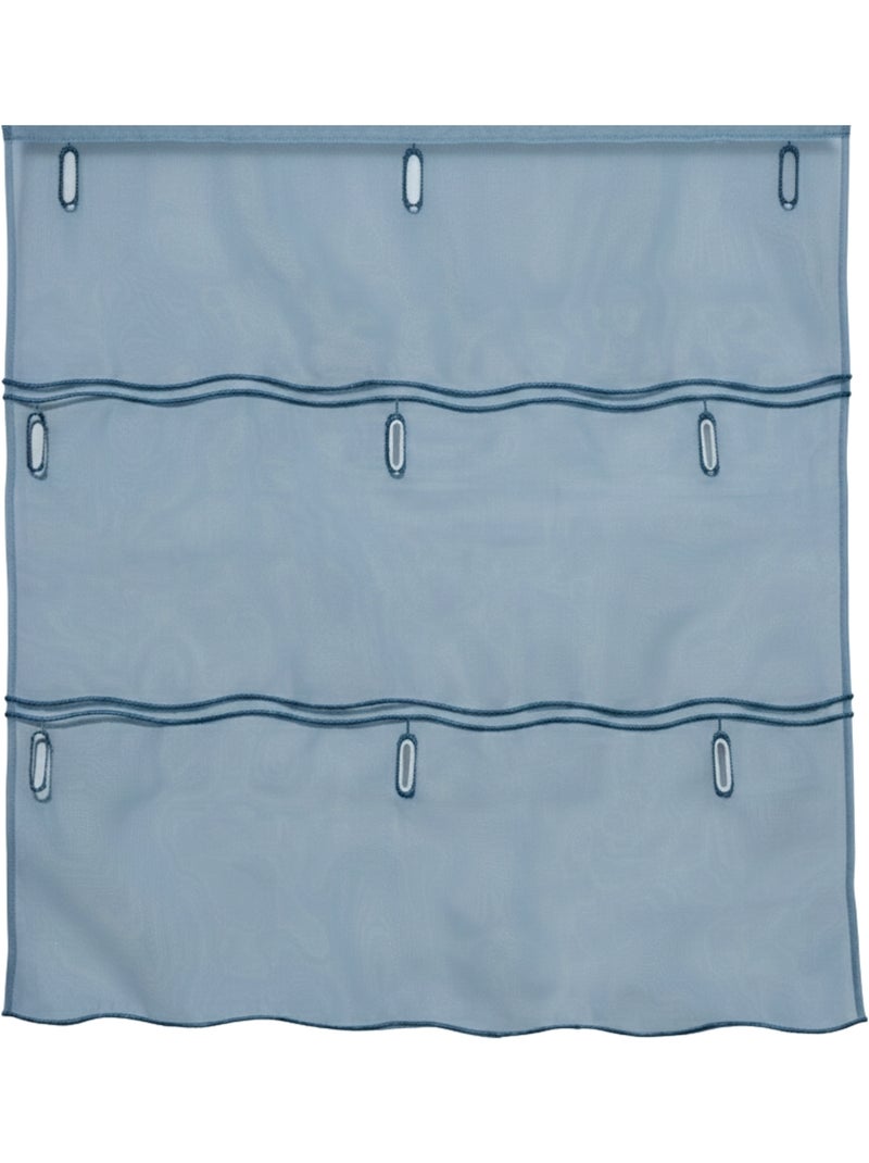 Organza a tinta unita modulabile con asole ricamate Blu - Kiabi
