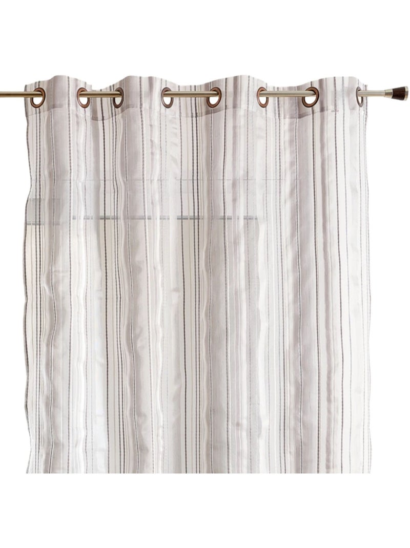 Organza velata a righe Grigio chiaro - Kiabi