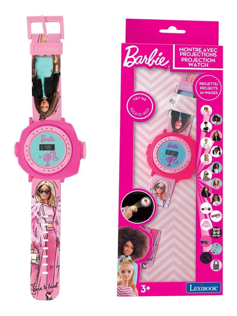 Orologio da proiezione digitale Barbie con 20 immagini da proiettare Rosa - Kiabi