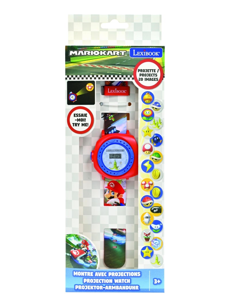 Orologio da proiezione digitale Mario Kart con 20 immagini da proiettare Rosso - Kiabi