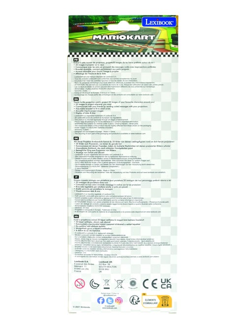 Orologio da proiezione digitale Mario Kart con 20 immagini da proiettare - Kiabi