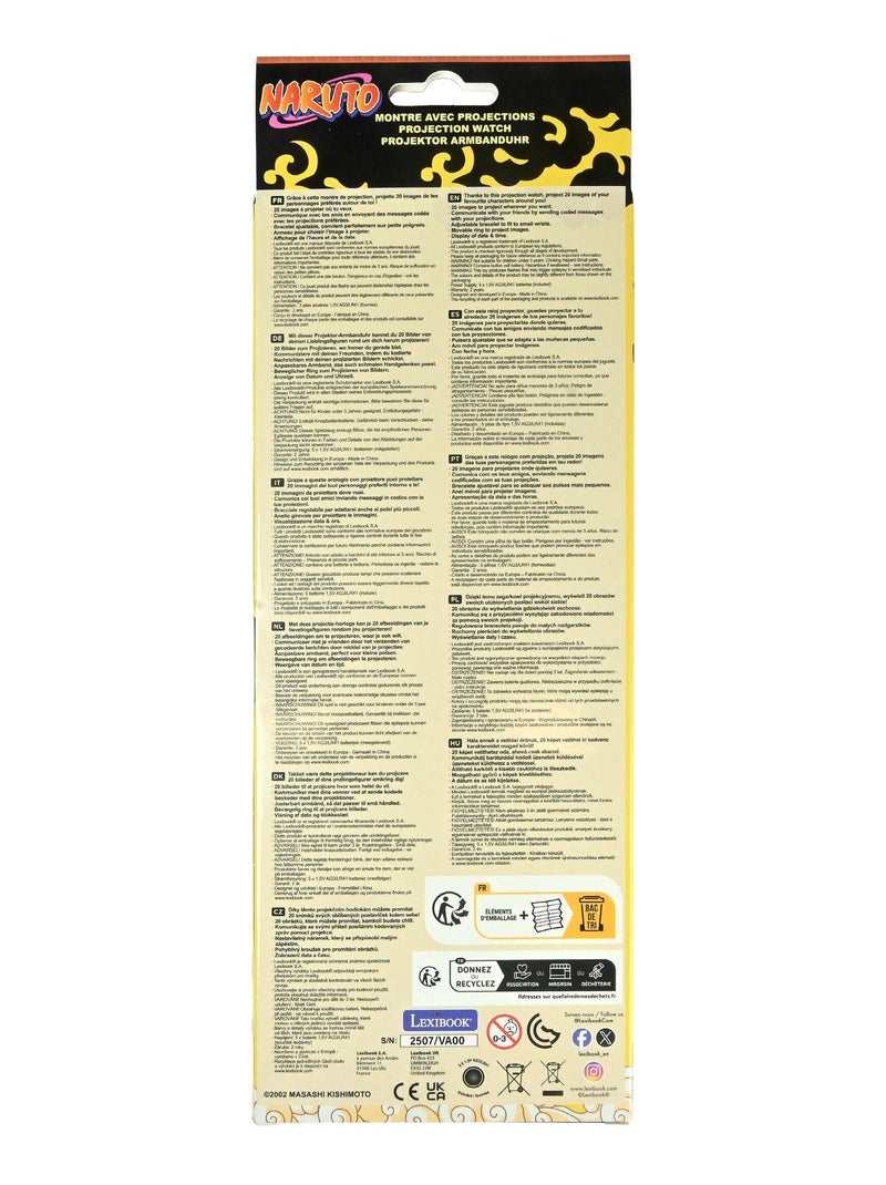 Orologio da proiezione digitale Naruto con 20 immagini da proiettare Arancione - Kiabi