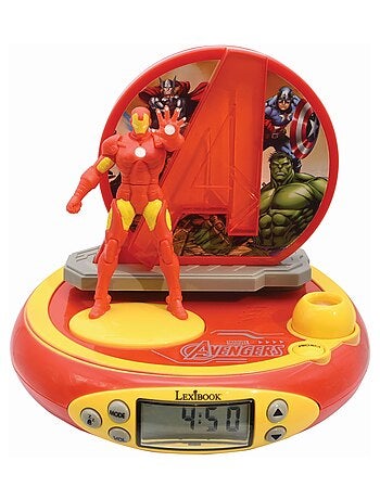 Orologio proiettore Avengers 3D Iron Man con suoni di supereroi