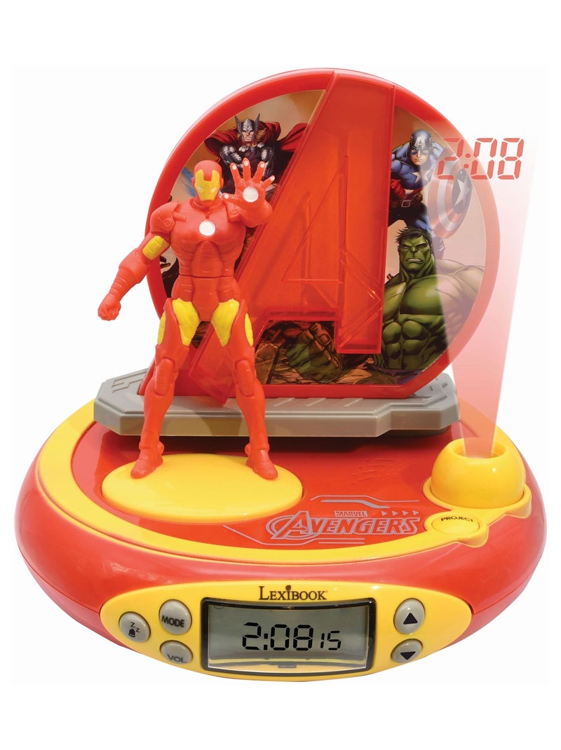 Orologio proiettore Avengers 3D Iron Man con suoni di supereroi Rosso - Kiabi