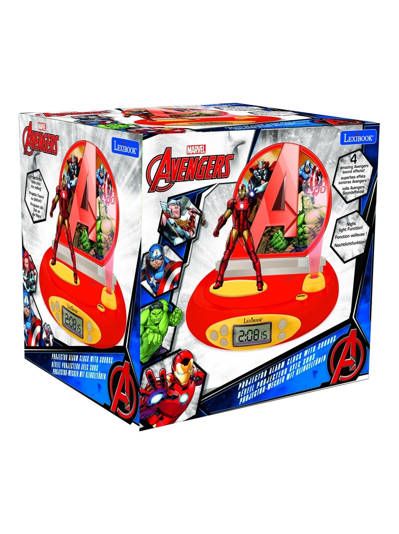 Orologio proiettore Avengers 3D Iron Man con suoni di supereroi Rosso - Kiabi
