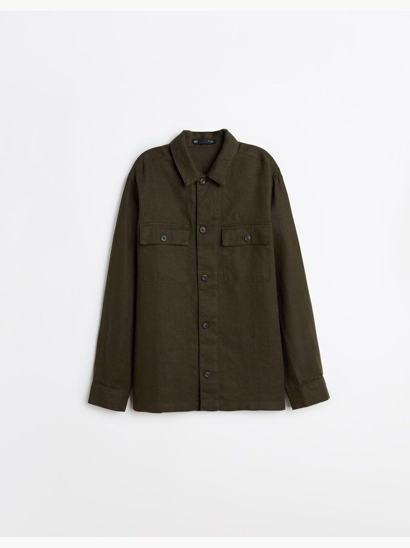 Overshirt 100% lino, MO Fashion Verde - Kiabi