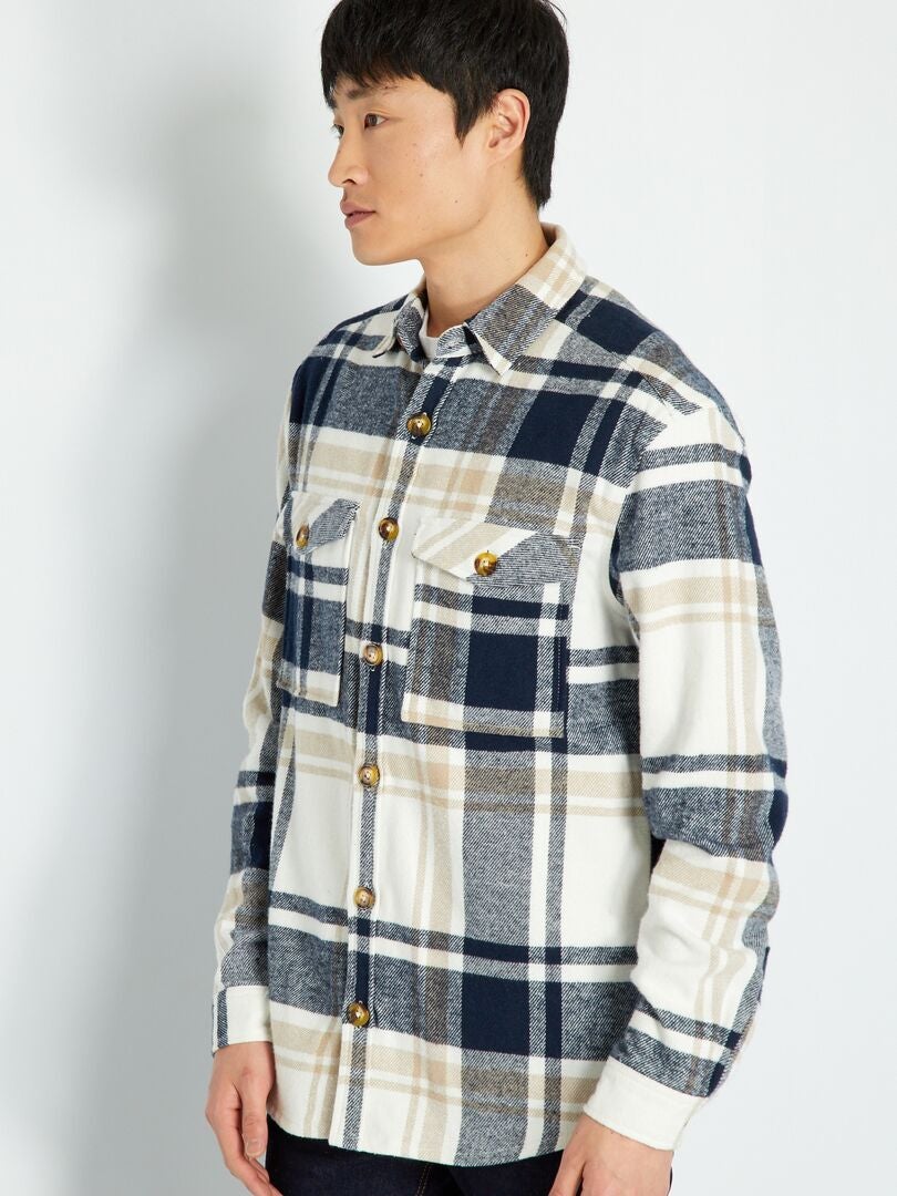 Overshirt a quadri BIANCO - Kiabi
