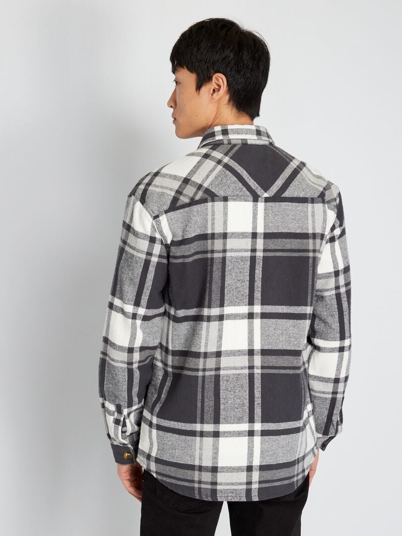 Overshirt a quadri grigio a quadri - Kiabi