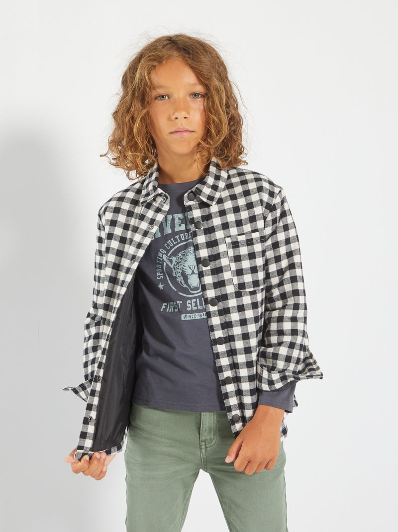 Overshirt a quadri NERO - Kiabi