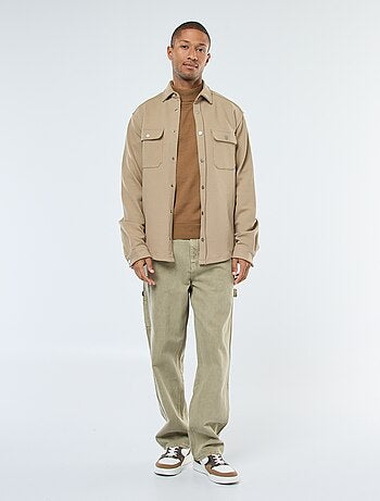 Overshirt con apertura con bottoni a pressione e 2 tasche sul petto