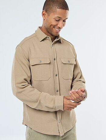 Overshirt con apertura con bottoni a pressione e 2 tasche sul petto