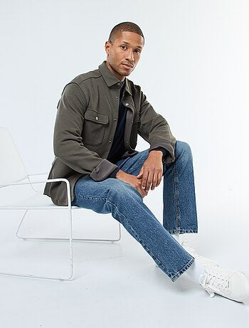 Overshirt con apertura con bottoni a pressione e 2 tasche sul petto