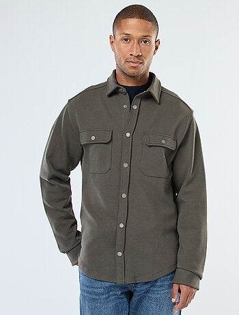 Overshirt con apertura con bottoni a pressione e 2 tasche sul petto