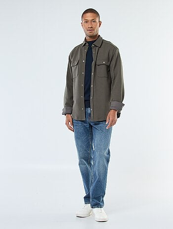 Overshirt con apertura con bottoni a pressione e 2 tasche sul petto