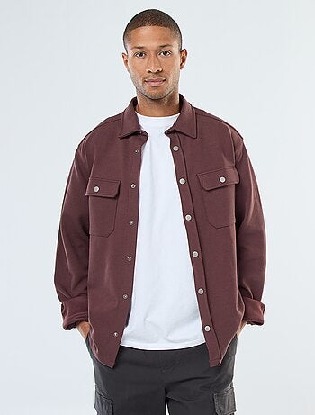 Overshirt con apertura con bottoni a pressione e 2 tasche sul petto