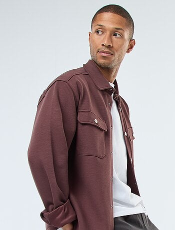 Overshirt con apertura con bottoni a pressione e 2 tasche sul petto