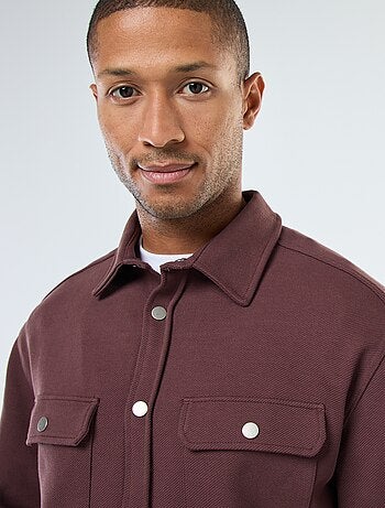 Overshirt con apertura con bottoni a pressione e 2 tasche sul petto
